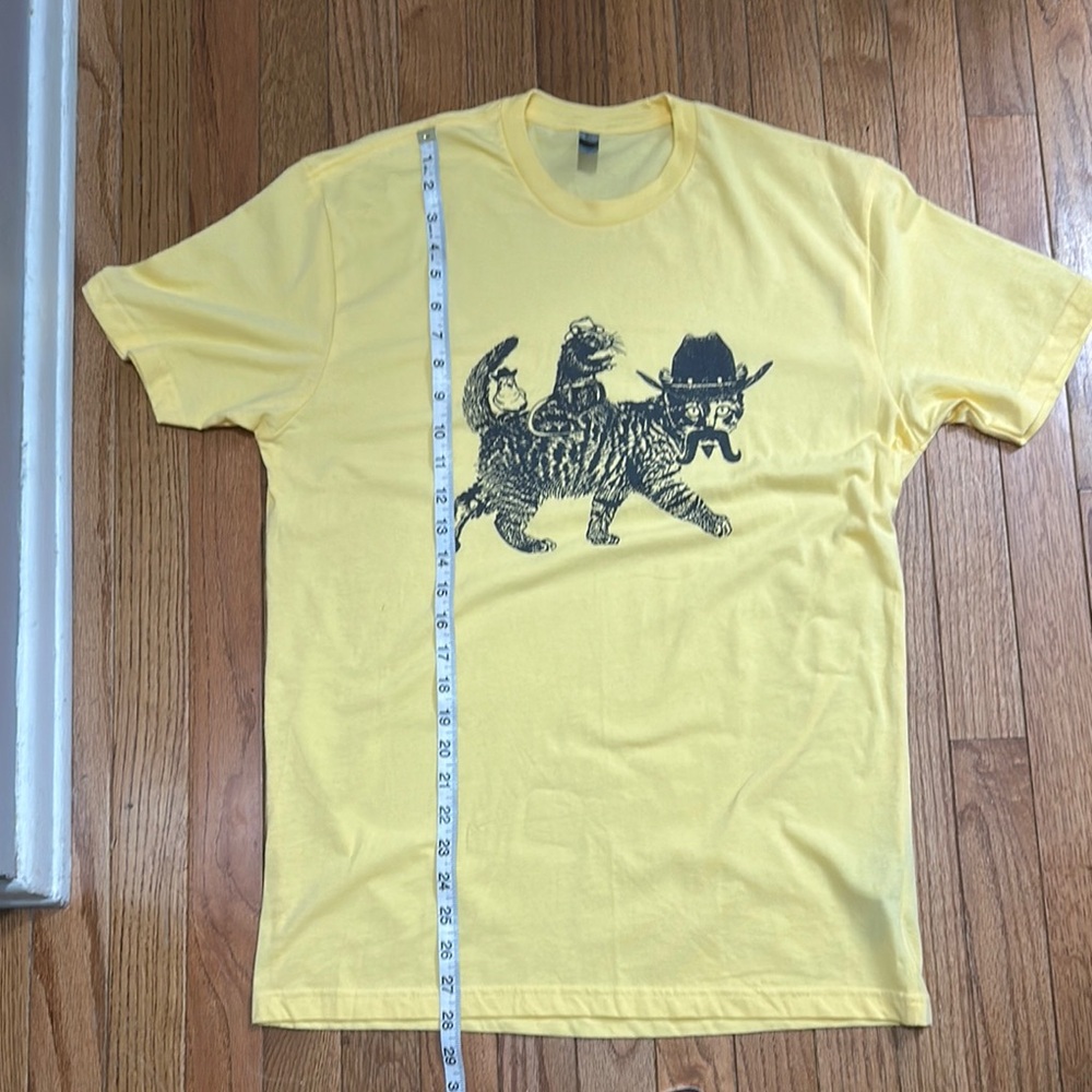 Next Level Apparel Yellow Cat Graphic Tee - Picture 3 of 4